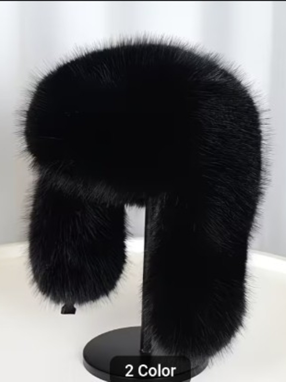 Black Faux Fur Ushanka Hat - Women Accessories